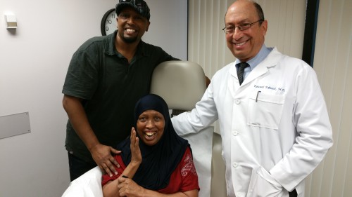 Patient from Somalia and son at the INR in Boca Raton with Dr. Tobinick, minutes after treatment.